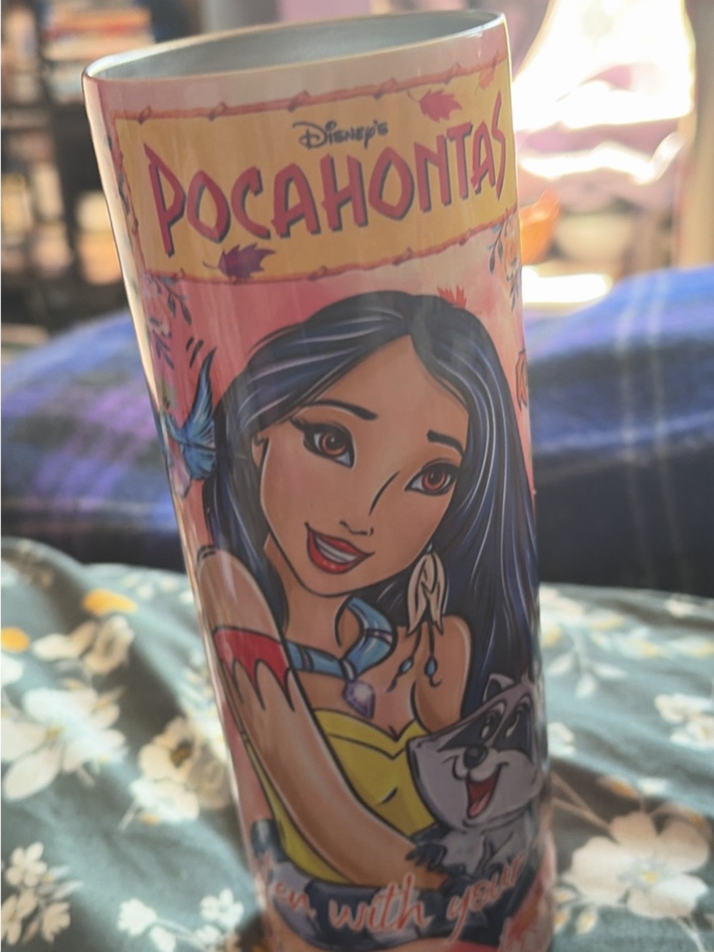 Disney Pocahontas Character Tumbler in Pink and Yellow